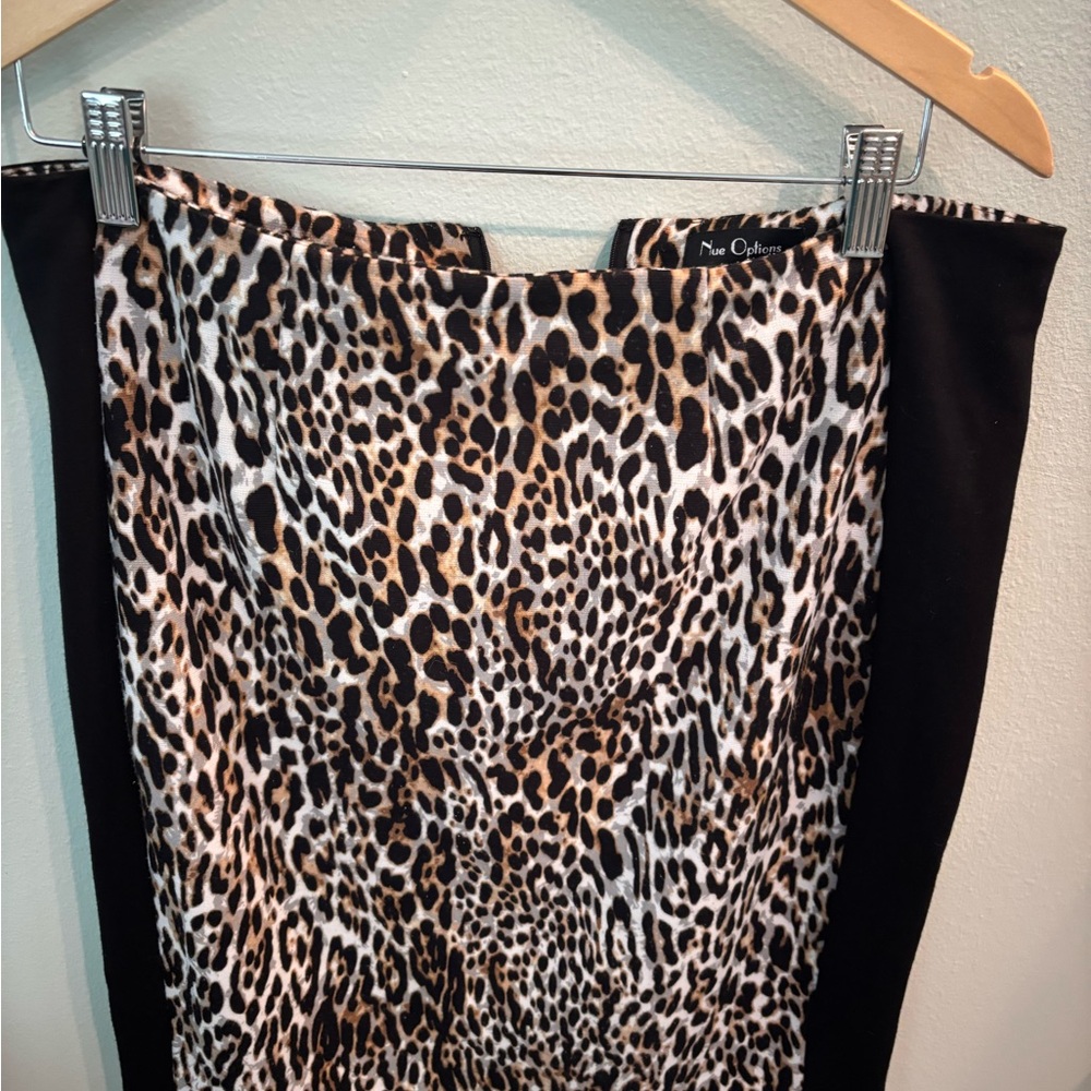 Leopard Print Skirt with Black Sides